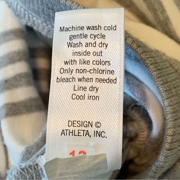 ATHLETA TOPANGA DRESS WOMEN XXS WHITE GRAY STRIP V-NECK SIDE RUCHING MINI. - Picture 11 of 15